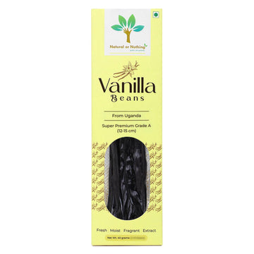 Vanilla Beans from Uganda | 40 Grams (16-18 beans) | Super Premium Grade A (12-15 cm) Pods | Sticks | For Baking, Extract, Cooking, Ice Cream, Coffee Brewing (Grade A)